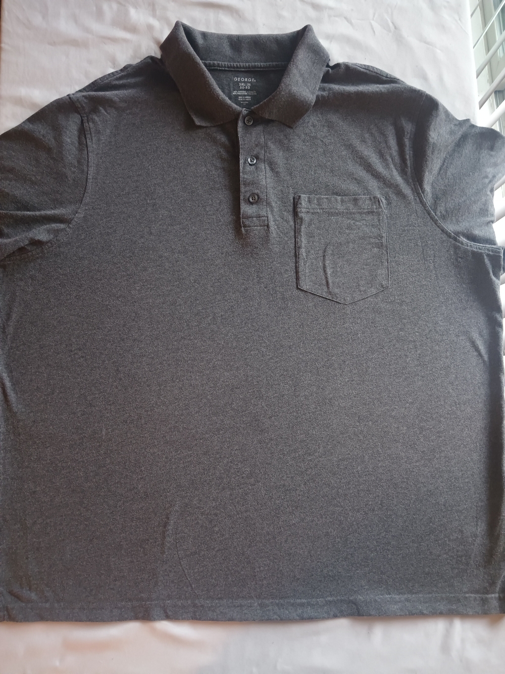 George Heather Charcoal Men's Polo with Pocket